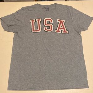 Old Navy Gray Short Sleeve Tee USA Graphic